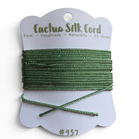 Medium Green, Cactus silk Handspun cord 100% Natural 1 mm : 957
