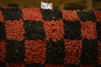 Two Vintage Moroccan Checkerboard Pillow Cover: Handcrafted Wool Tribal Cushion (24x12 Inches) Vintage