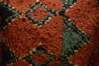 Two Vintage Moroccan Boucherouite Pillow Cover: Geometric Tribal Rag Throw (20x20 Inches) Vintage