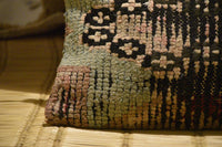 Two Vintage Moroccan Boujaad Pillow Cover: Abstract Tribal Wool Cushion (24x16) Vintage
