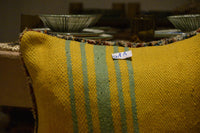 Two Vintage Moroccan Rug Cushion Cover: Handwoven Wool Tribal Pillow (20x16 Inches) Vintage