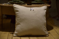Two Vintage Moroccan Beni Ourain Pillow | Solid Cream Textured Wool Cover 20x20 Vintage