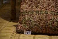 Two Vintage Moroccan Boujad Kilim Pillow | Reversible High-Pile Wool Cushion 20x20 Vintage