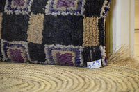 Two Reversible Vintage Moroccan Rug Cushion Cover, Wool Kilim Pillow, Boho Ethnic Decor (16x20)