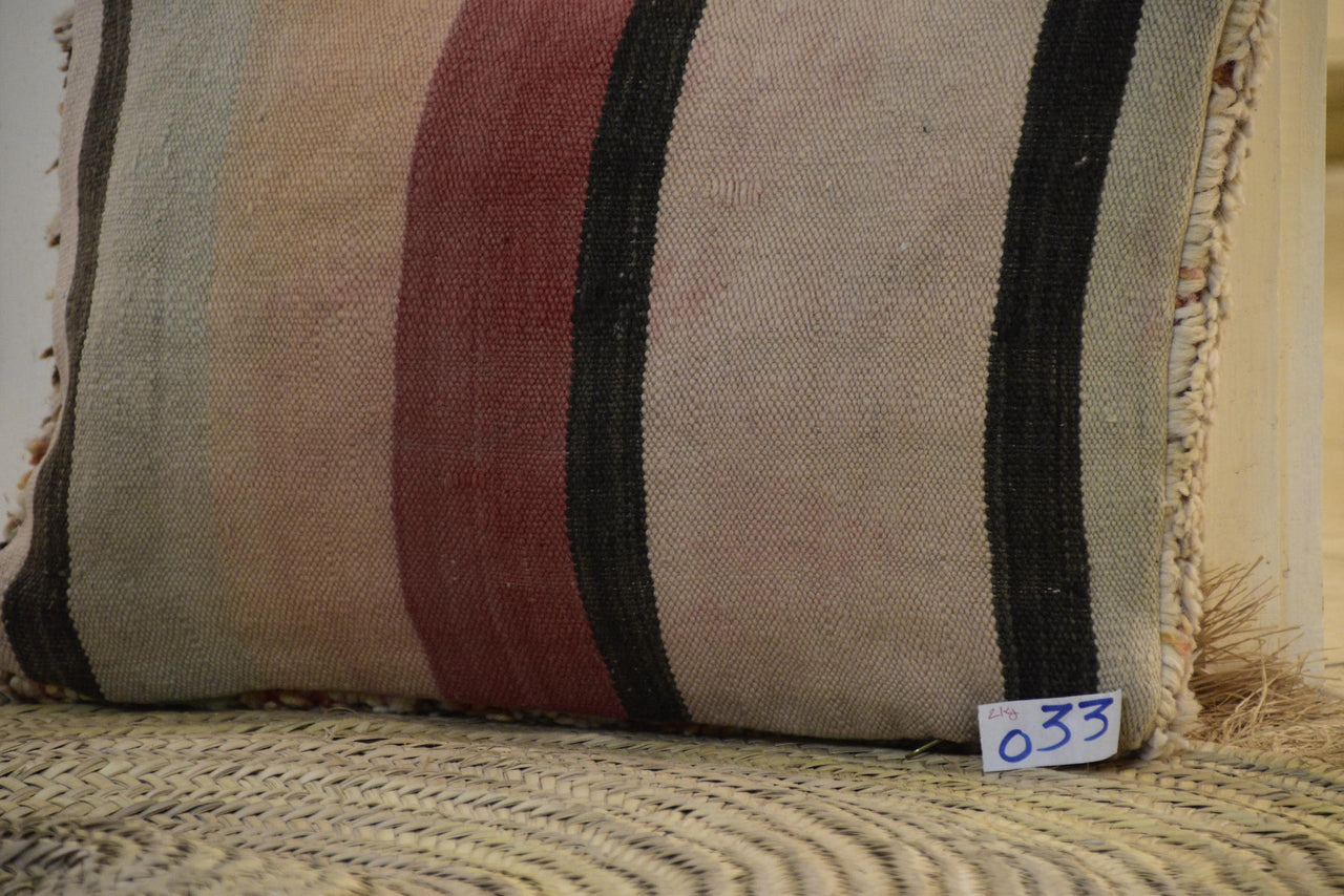 Two Reversible Vintage Moroccan Rug Cushion Cover, Mustard Wool Tribal Boho Decor 16x20