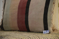 Two Reversible Vintage Moroccan Rug Cushion Cover, Mustard Wool Tribal Boho Decor 16x20