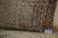 Two Reversible Vintage Moroccan Rug Cushion Cover, Geometric Wool Kilim Pillow 16x20