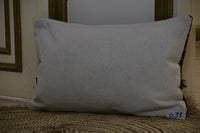 Two Vintage Moroccan Kilim Pillow, Burgundy Wool Cushion, Tribal Berber Throw 16x20 Vintage