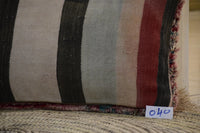 Two Vintage Moroccan Wool Pillow, Reversible Dusty Rose Kilim Lumbar Cushion Vintage