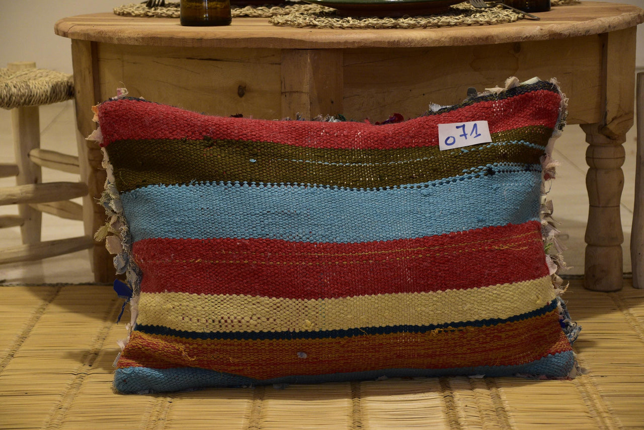 Two Vintage Moroccan Wool Lumbar Pillow, Burnt Orange Terracotta Cushion, Berber Throw Cover 24x16