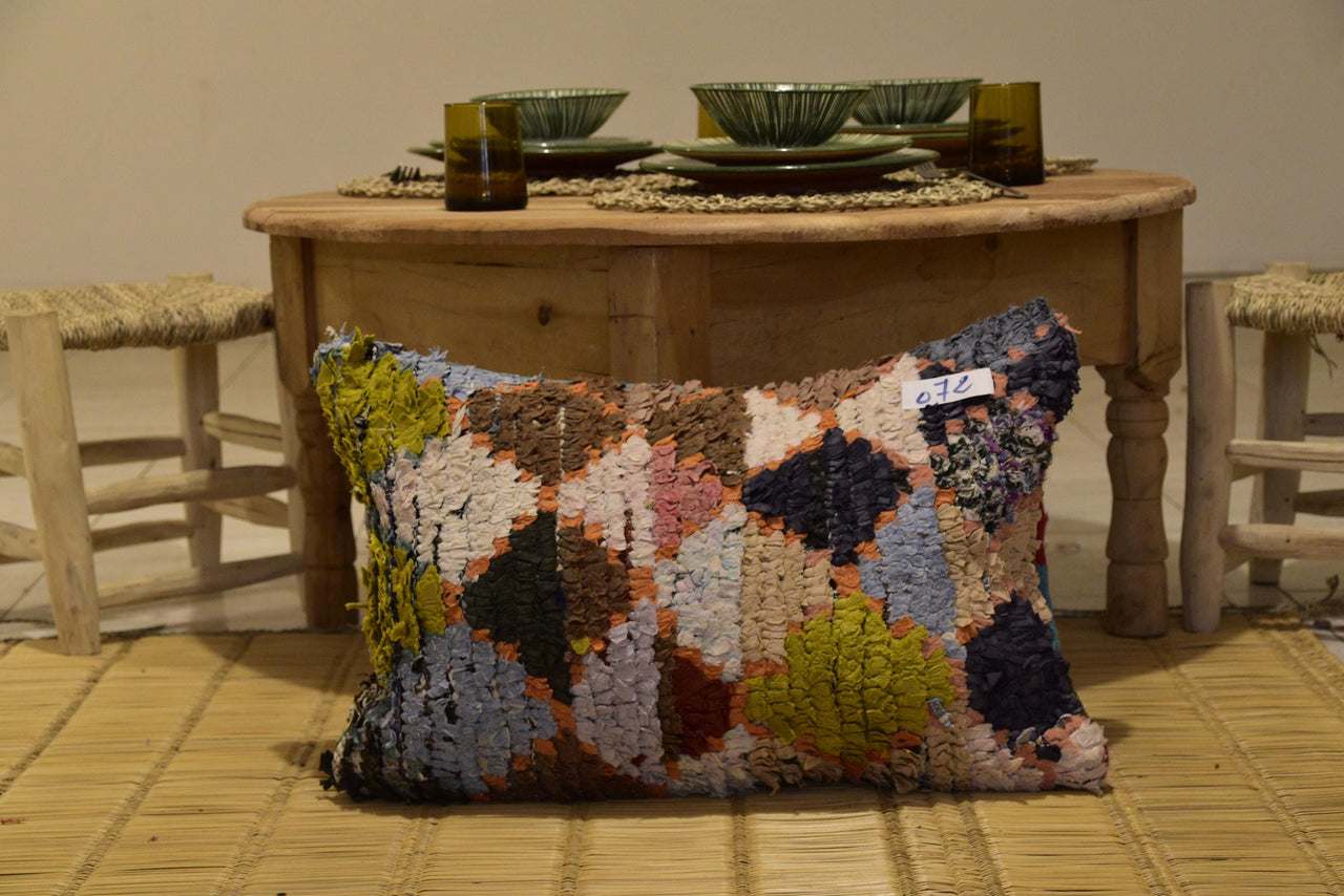 Two Vintage Moroccan Wool Lumbar Pillow, Burnt Orange Terracotta Berber Cushion Cover 24x16 Vintage