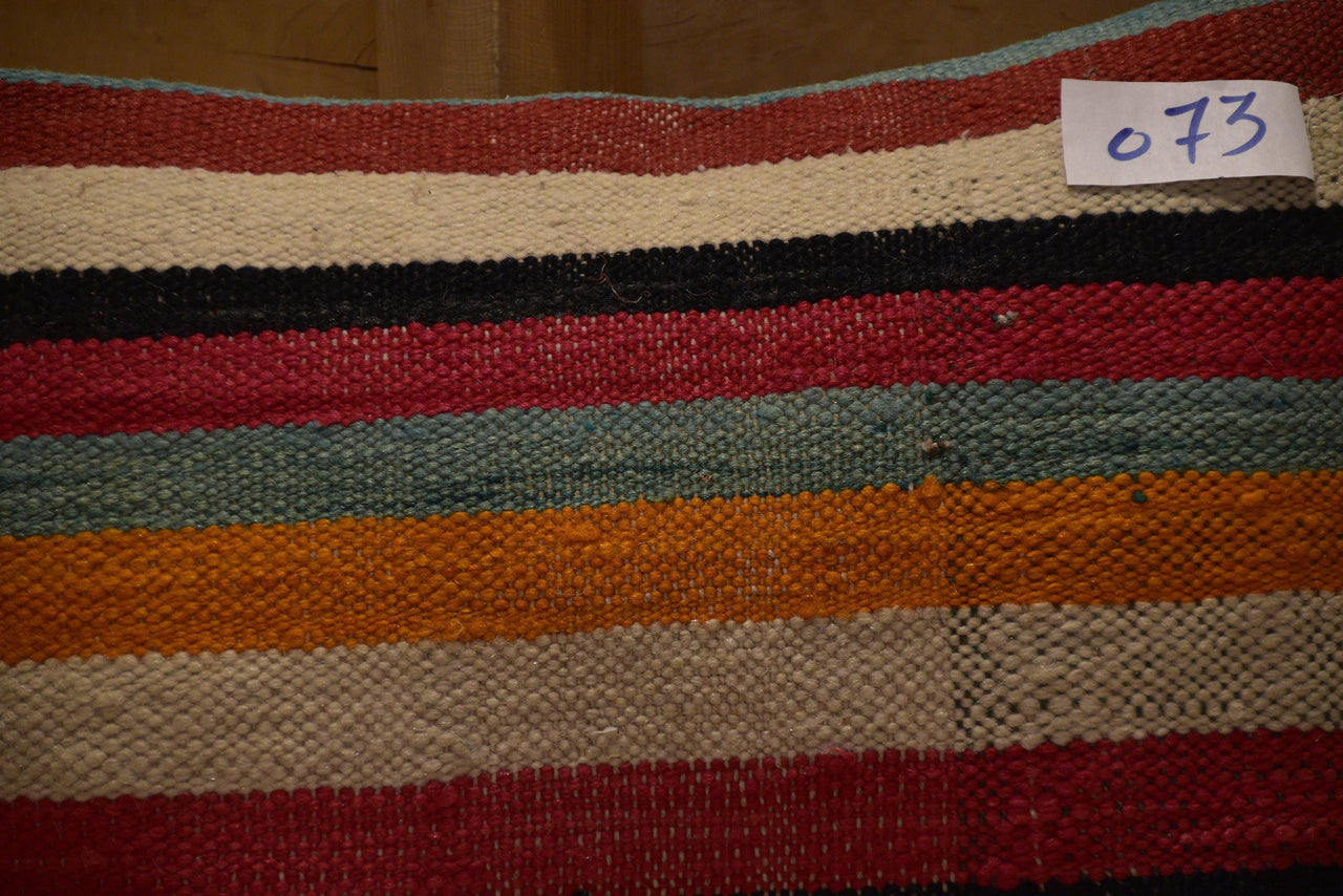 Two Vintage Moroccan Kilim Lumbar Pillow Cover, Hand-loomed Wool Tribal Bohemian Decor 24x16 Vintage