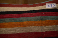 Two Vintage Moroccan Kilim Lumbar Pillow Cover, Hand-loomed Wool Tribal Bohemian Decor 24x16 Vintage