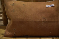 Two Handmade Moroccan Lumbar Pillow Cover, Wool Kilim Cushion, Rustic Earth Tone Boho Decor