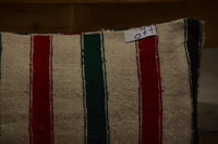 Two Hand-Woven Moroccan Wool Lumbar Pillow, Striped Kilim Cushion Cover, Rustic Decor