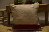 Two Hand-Woven Wool Lumbar Pillow, Geometric Berber Accent Cushion Vintage