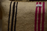 Two Hand-Woven Wool Kilim Lumbar Pillow, Geometric Berber Accent Cushion Vintage