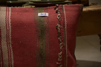 Two Handwoven Wool Kilim Lumbar Pillow, Geometric Berber Accent Cushion, Boho Chic Decor Vintage