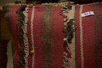 Two Handwoven Wool Kilim Lumbar Pillow, Geometric Berber Accent Cushion, Boho Chic Decor Vintage