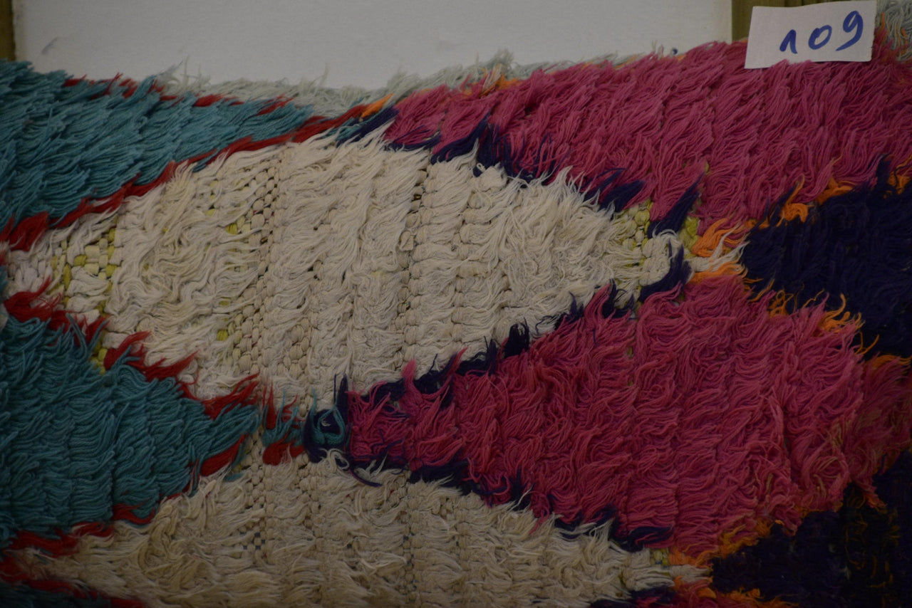 Two Hand-Woven Wool Lumbar Pillow, Geometric Berber Diamond Pattern Accent Cushion Vintage