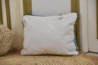 Two Vintage Moroccan Boucherouite Pillow, Colorful Shag Cushion, Hand-Woven Rag Rug Accent Vintage