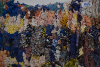 Two Vintage Moroccan Boucherouite Pillow Cover, Multi-Color Abstract Rag Rug Cushion