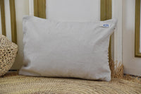 Two Handwoven Moroccan Sabra Wool Lumbar Pillow Cover, Ivory Tribal Berber Design Vintage