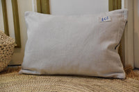 Two Handwoven Moroccan Kilim Lumbar Pillow Cover, Cream Wool Black Berber Symbols Vintage