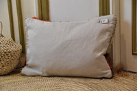 Two Handwoven Moroccan Kilim Pillow Cover, Textured Wool Lumbar Cushion, Boho Diamond Accent Pillow