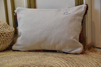 Two Handwoven Moroccan Kilim Pillow Cover, Wool Lumbar Cushion, Berber Boho Throw Pillow