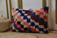 Two Handwoven Moroccan Kilim Pillow Cover, Wool Geometric Cushion, Berber Throw Pillow