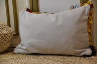 Two Handwoven Moroccan Kilim Pillow Cover, Natural Wool Lumbar Cushion, Geometric Berber Throw Pillow