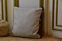 Two Handwoven Moroccan Boucherouite Pillow Cover, Vibrant Rag Rug Shag Throw Cushion Vintage