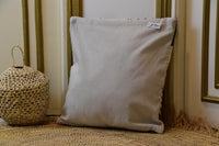 Two Handwoven Moroccan Kilim Pillow Cover, Cream Wool Black Tribal Geometric Cushion Vintage