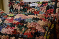 Two Moroccan Boucherouite Pillow Covers, Colorful Textured Rag Rug Cushions, Boho Accent Set Vintage