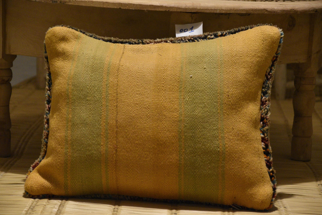 Two Vintage Moroccan Berber Wool Rug Pillow Cover – Tribal Boho Home Decor (20x16 Inches)