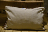 Two Handmade Vintage Moroccan Rug Pillow: Berber Wool Cushion Cover (24x16 Inches) Vintage