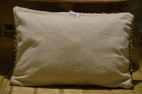 Two Vintage Moroccan Rug Pillow Cover: Authentic Wool Berber Lumbar Case (24x16) Vintage