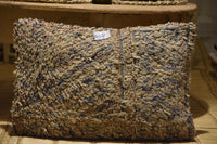 Two Vintage Moroccan Rug Pillow Cover: Authentic Wool Berber Lumbar Case (24x16) Vintage