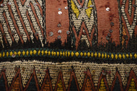 Two Vintage Moroccan Kilim Cushion Cover: Handcrafted Wool Tribal Pillow (24x16 Inches) Vintage