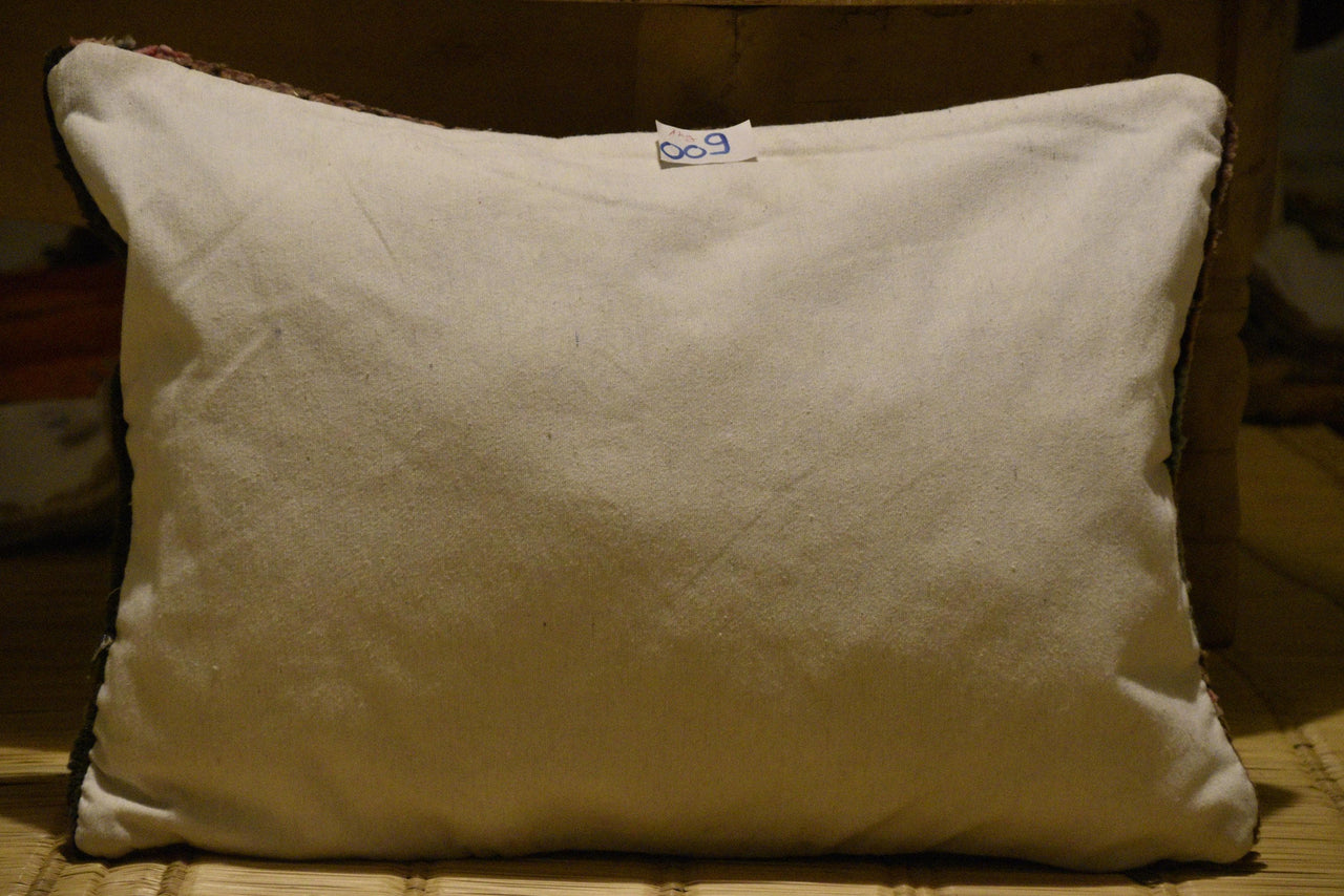 Two Vintage Moroccan Boujaad Pillow Cover: Abstract Tribal Wool Cushion (24x16) Vintage