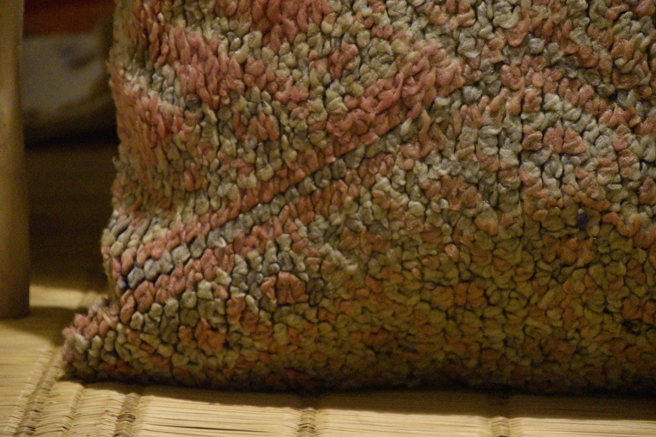 Two Vintage Moroccan Boujaad Pillow Cover: Pastel Geometric Wool Cushion (20x20) Vintage