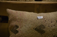 Two Vintage Moroccan Boujaad Lumbar Pillow Cover | Earthy Neutral Handwoven Tribal Cushion Vintage
