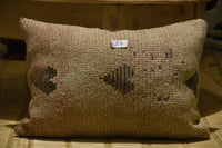 Two Vintage Moroccan Boujaad Lumbar Pillow Cover | Earthy Neutral Handwoven Tribal Cushion Vintage