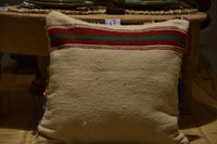 Two Vintage Moroccan Boucherouite Pillow Cover | Shaggy Rag Kilim Accent Case 20x20 Inches Vintage