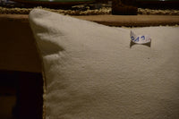Two Vintage Moroccan Beni Ourain Pillow | Solid Cream Textured Wool Cover 20x20 Vintage