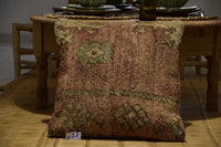 Two Vintage Moroccan Boujad Kilim Pillow | Reversible High-Pile Wool Cushion 20x20 Vintage