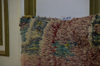 Two Vintage Moroccan Boujad Pillow | Shaggy Pastel Abstract Wool Cushion 16x20 Vintage