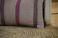 Two Reversible Vintage Moroccan Rug Cushion Cover, Wool Kilim Pillow, Boho Ethnic Decor (16x20)