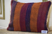 Two Reversible Moroccan Boujad Pillow, Cream Shaggy Wool Kilim Cushion, Boho Decor 16x20